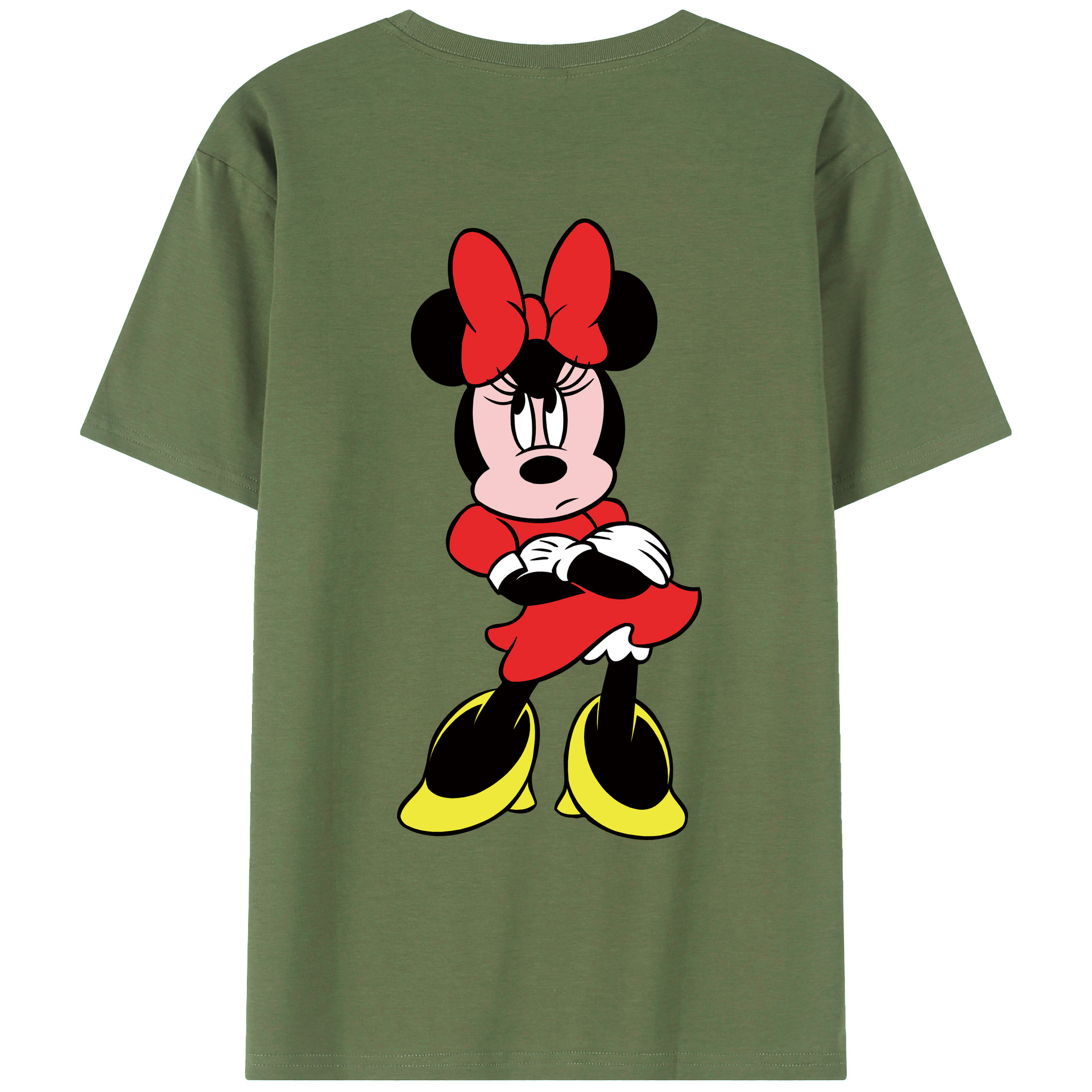 ミッキーマウス Mickey Mouse 綿100％ メンズ半袖Tシャツ（バックプリント） 通気性